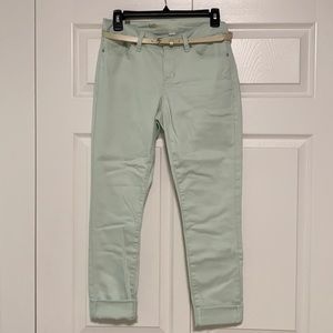 LC Lauren Conrad Mint Straight Jeans w Belt 6